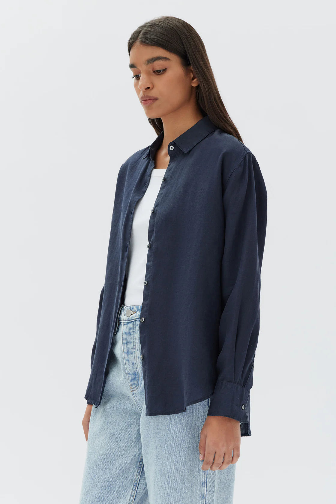 Assembly Label | Xander Linen Shirt - Navy