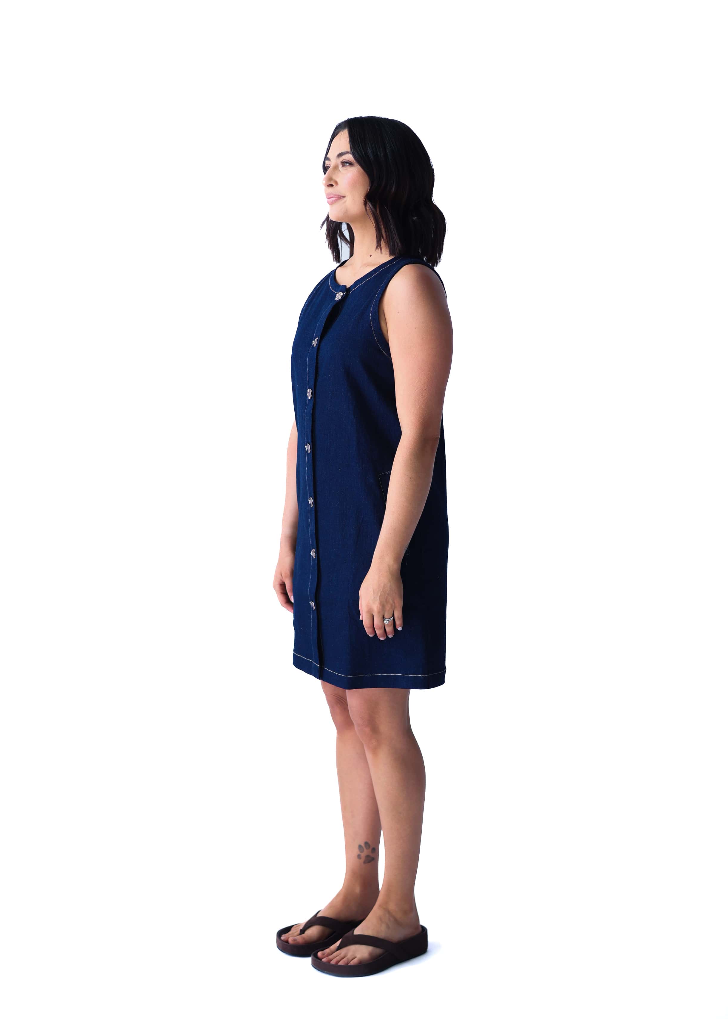 A.Studio Dresses - Casual Sol Sleeveless Denim Dress - Deep Indigo
