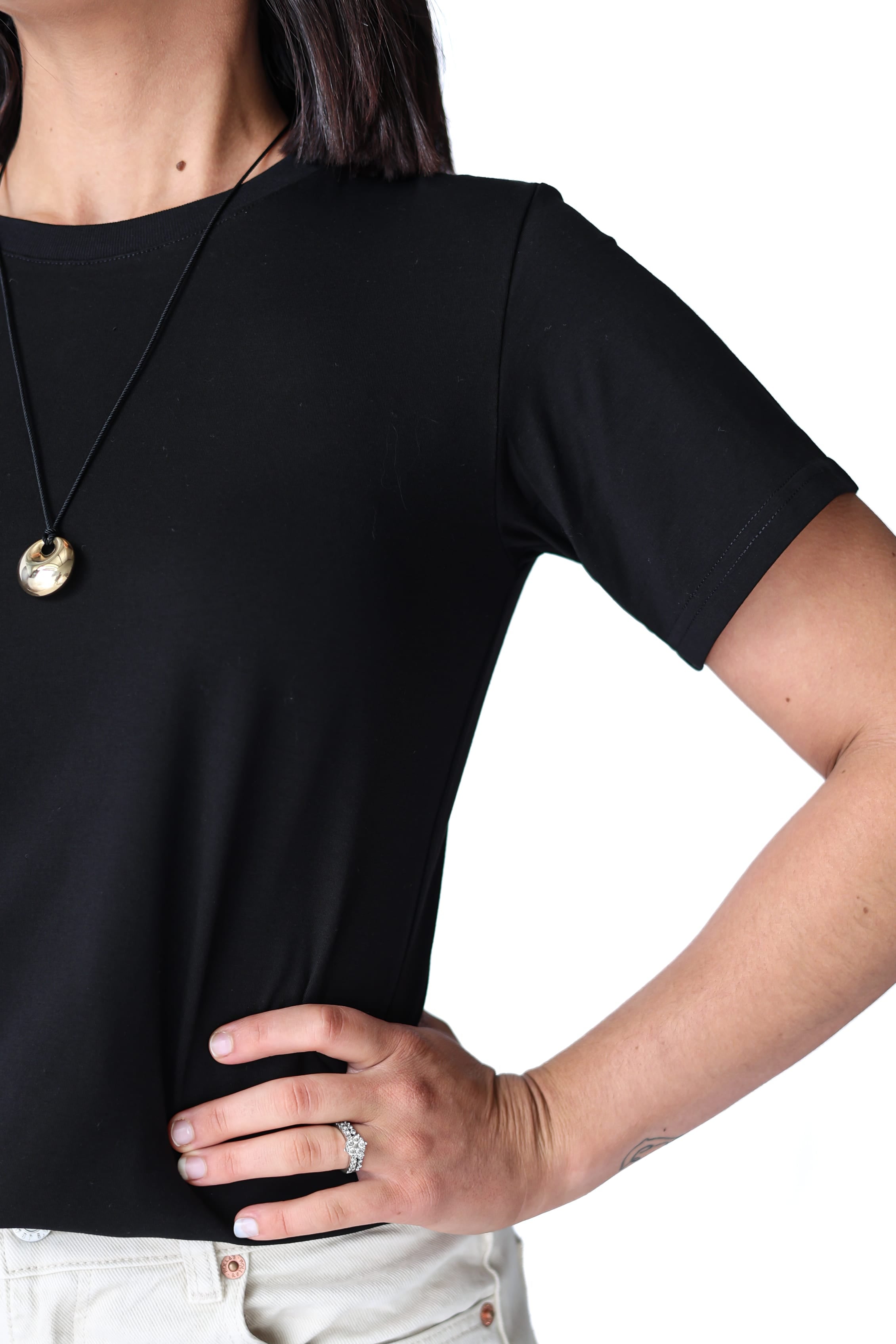 A.Studio Tees Lou Slim Tee - Black