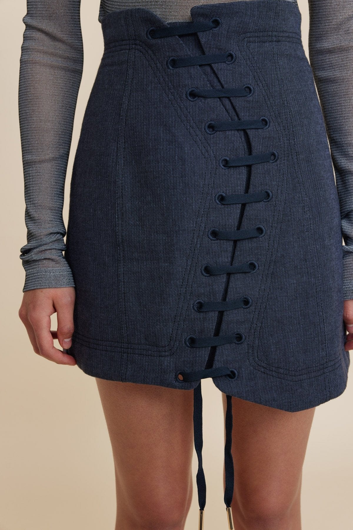Acler Skirts - Formal Acler | Elmore Mini Skirt - Navy