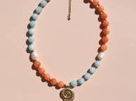 Alesi Jewellery Necklaces Pearl Spiral Shell Beaded Necklace - 18K Gold