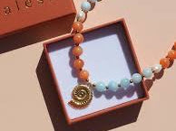 Alesi Jewellery Necklaces Pearl Spiral Shell Beaded Necklace - 18K Gold