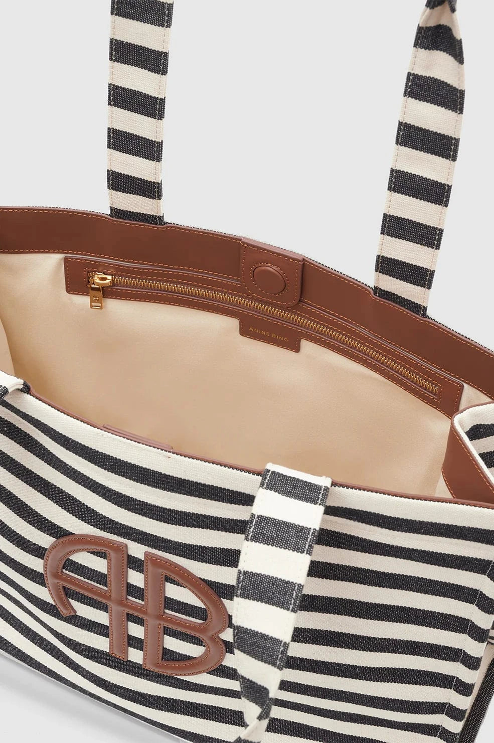 Anine Bing Bags Anine Bing | Lara Tote - Black/Natural Stripe