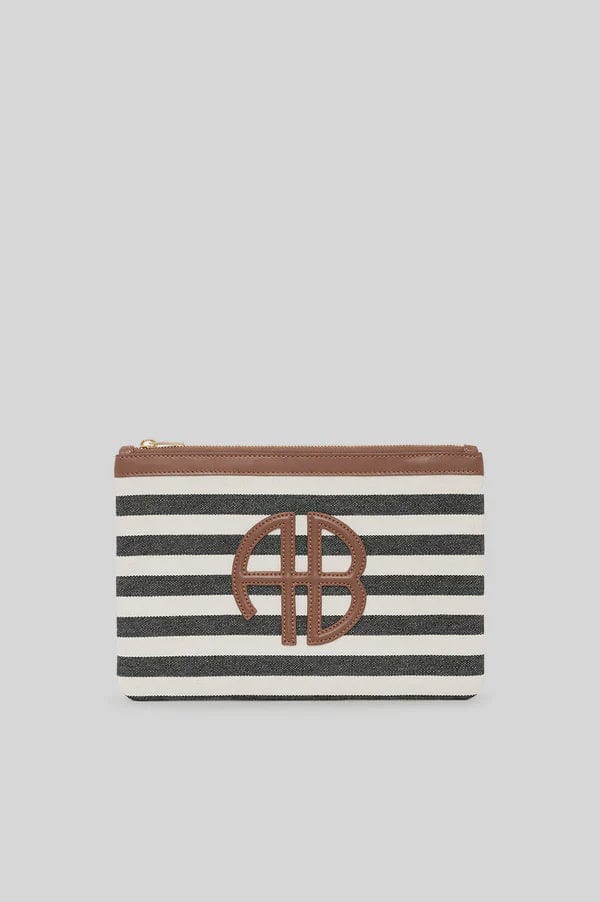 Anine Bing Bags Anine Bing | Lili Pouch - Black/ Natural Stripe