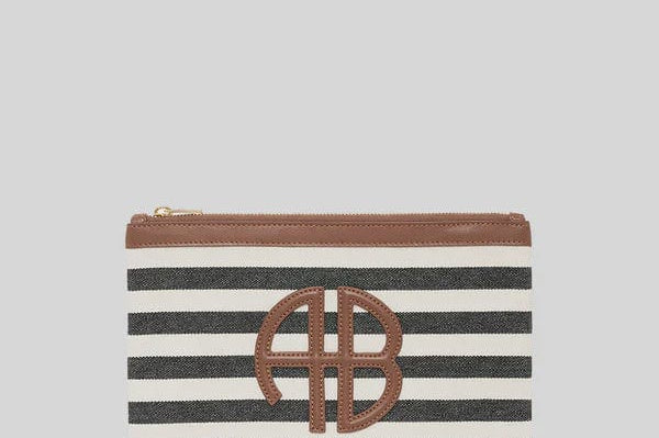 Anine Bing Bags Anine Bing | Lili Pouch - Black/ Natural Stripe