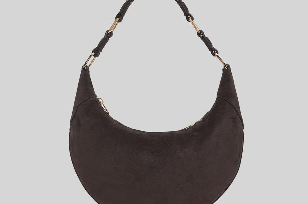 Anine Bing Bags Kate Hobo Bag - Bark Brown Suede