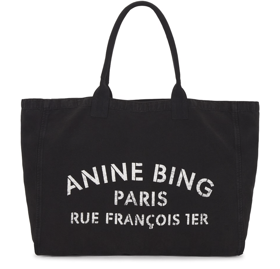 Anine Bing Bags Leo Canvas Tote - Black