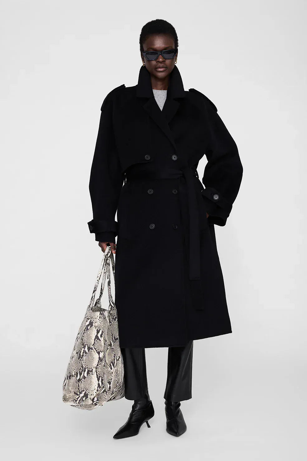 Anine Bing Bags Leo Canvas Tote - Python