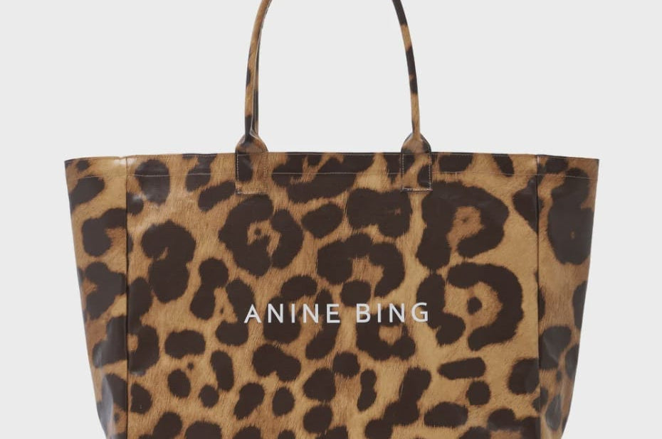 Anine Bing Bags Leo Coated Canvas Tote - Leopard