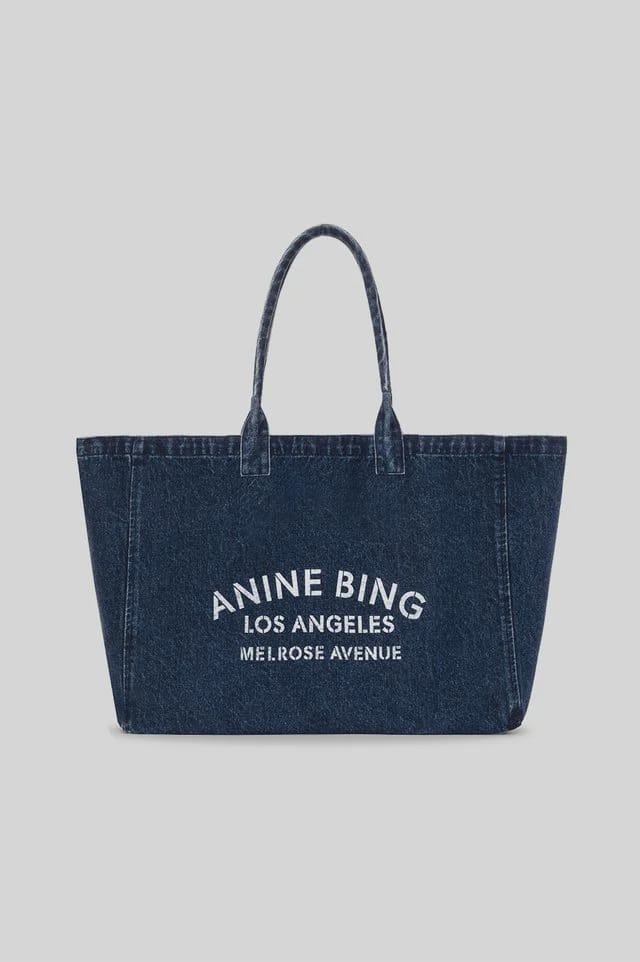 Anine Bing Bags Leo Denim Tote - Ink blue