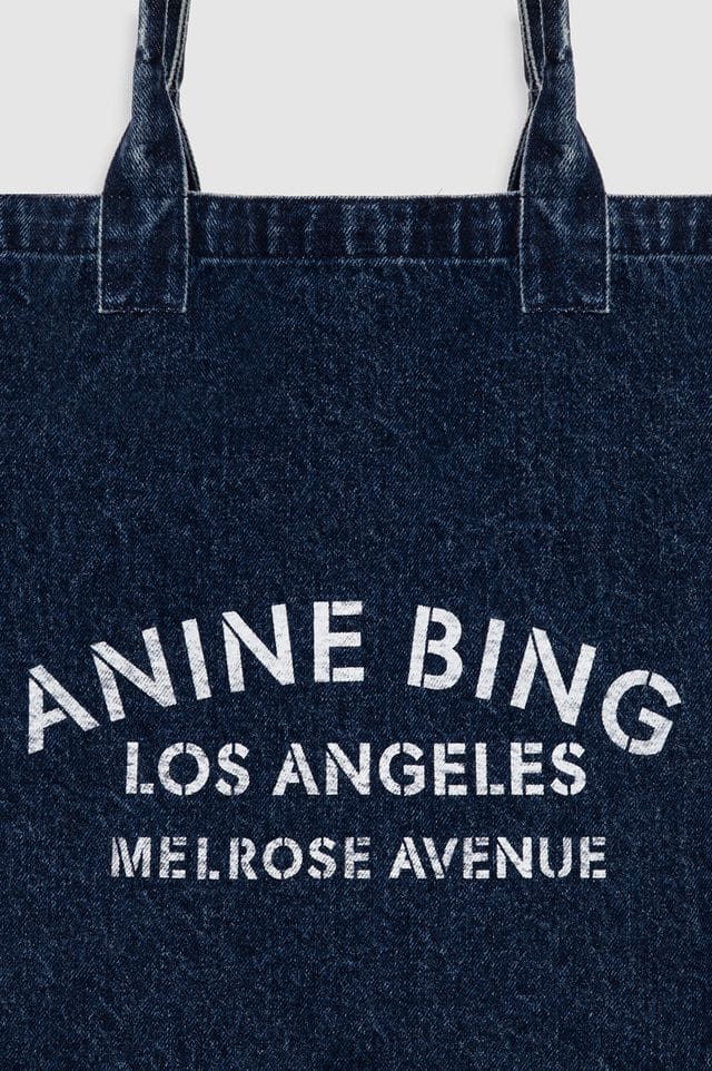 Anine Bing Bags Leo Denim Tote - Ink blue