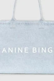 Anine Bing Bags Leo Denim Tote - Lucid Blue