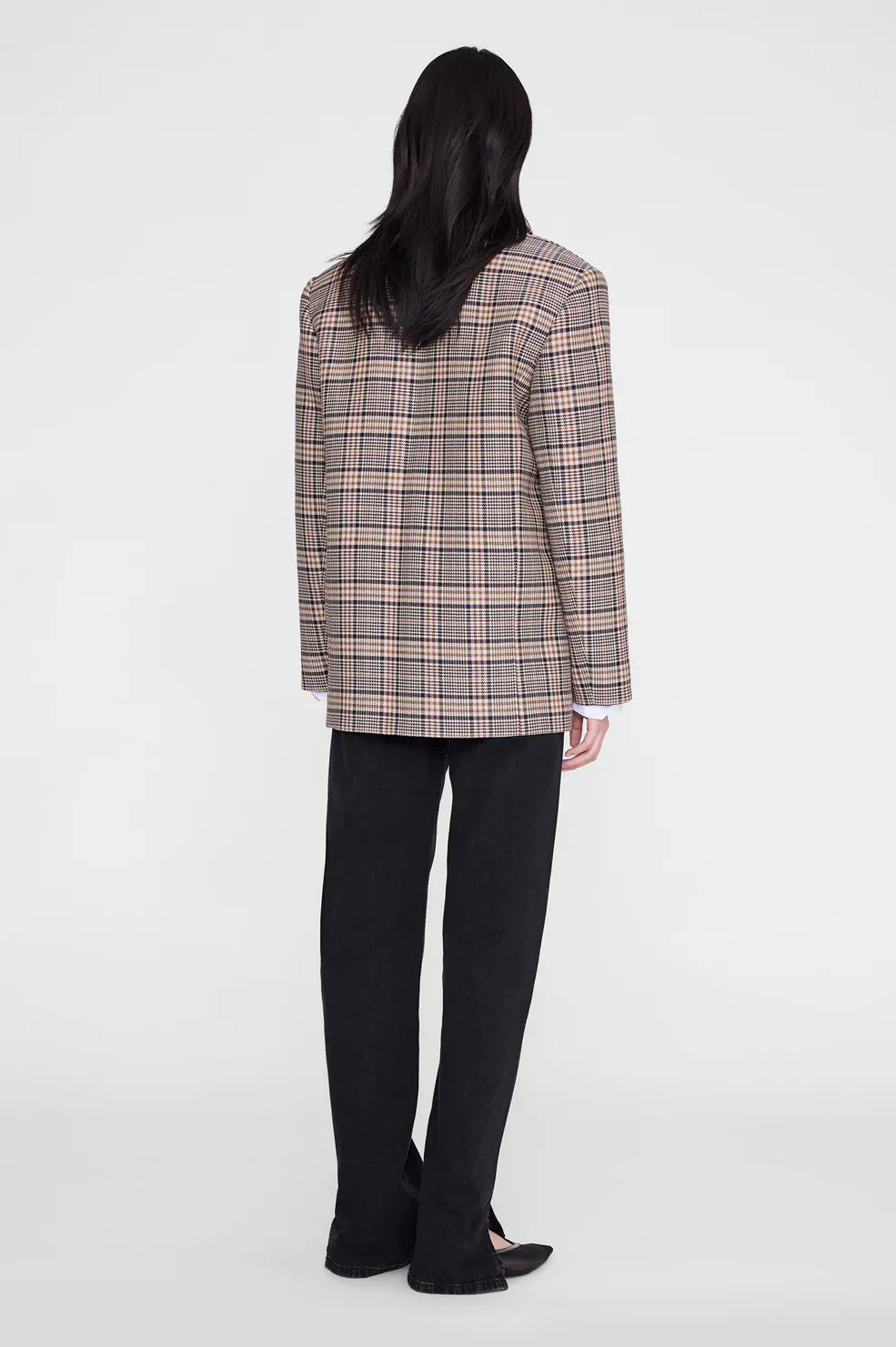 Anine Bing Blazers Quinn Blazer - Beige and Navy Checks