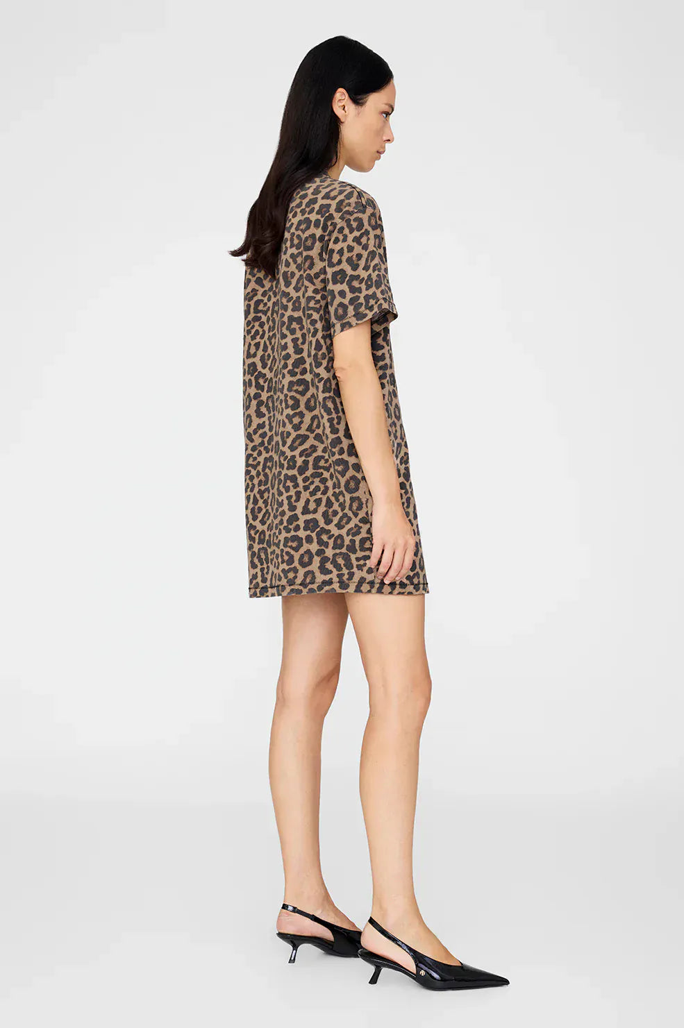 Anine Bing Dresses - Casual Beth Mini Dress - Black And Brown Leopard