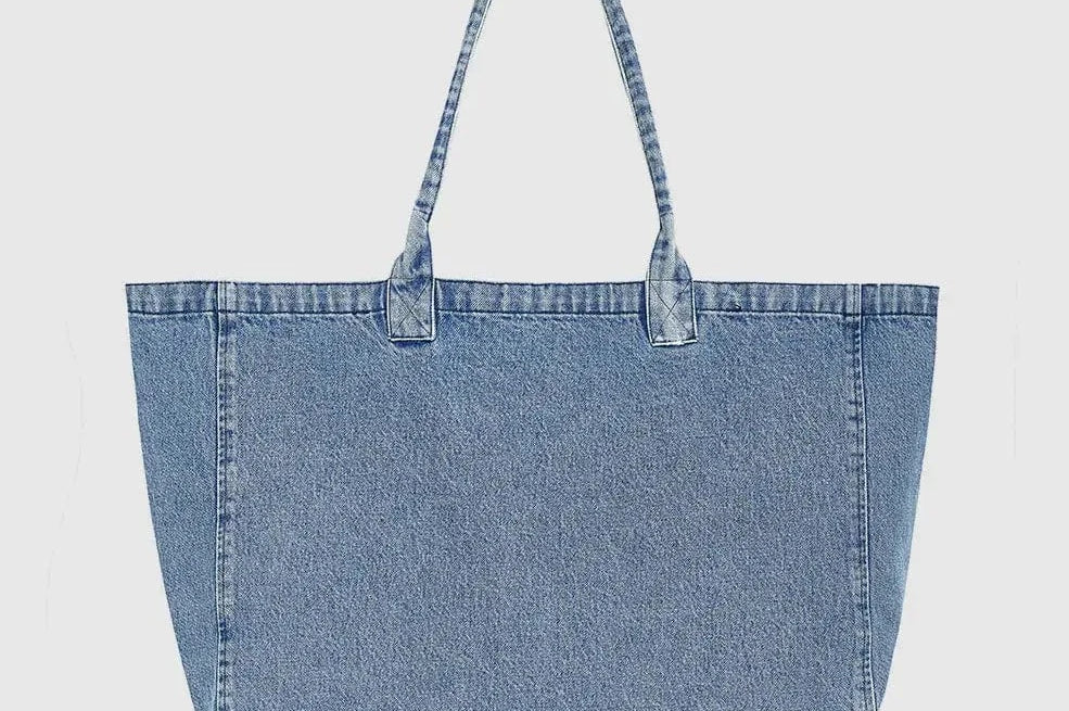 Anine Bing Handbags - Large Leo Denim Tote - Shadow Blue