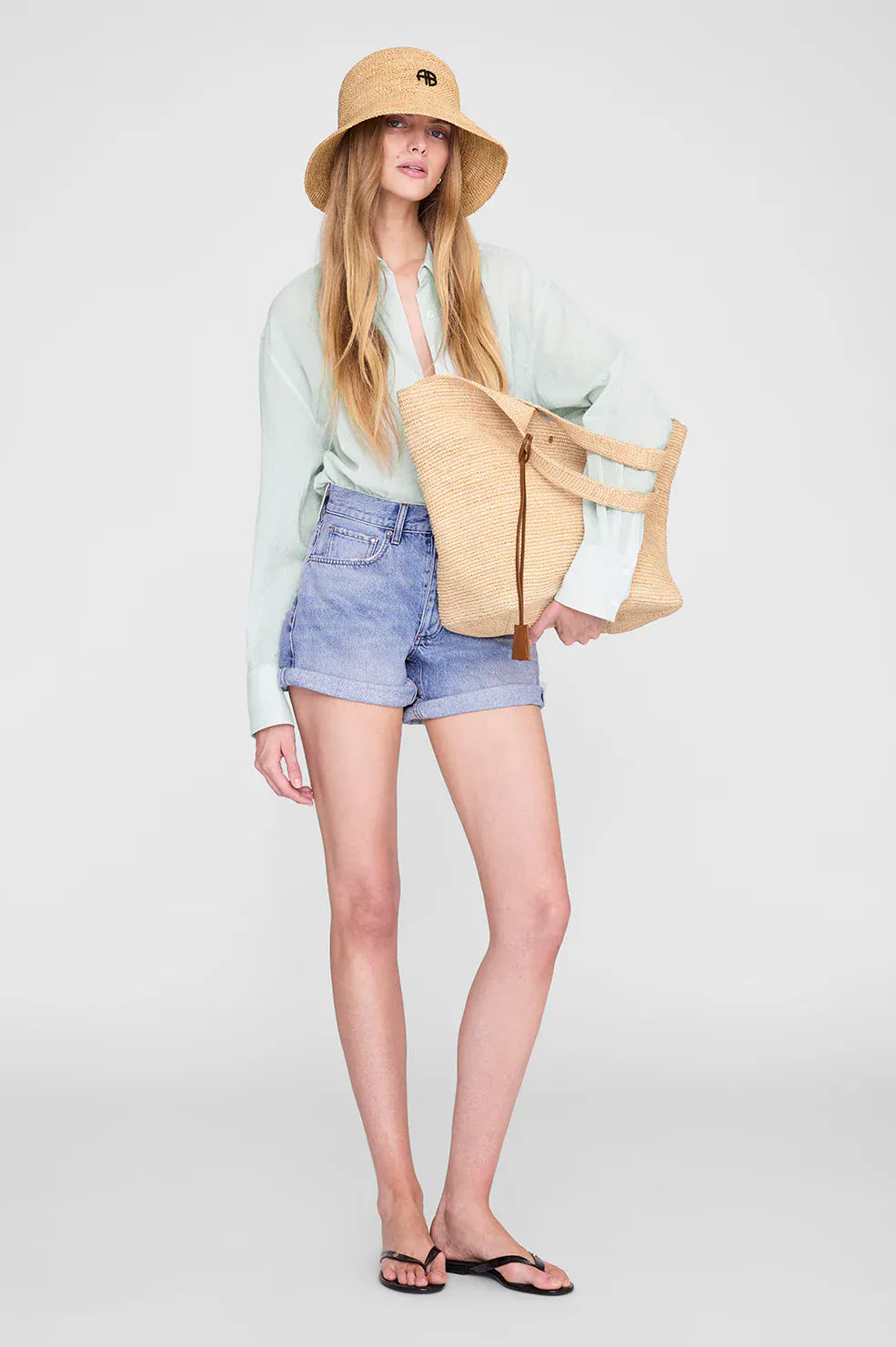 Anine Bing Hats/Headpieces Cabana Bucket Hat - Natural