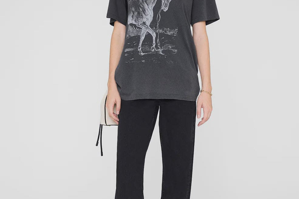 Anine Bing Lili Tee Horse - Washed Black