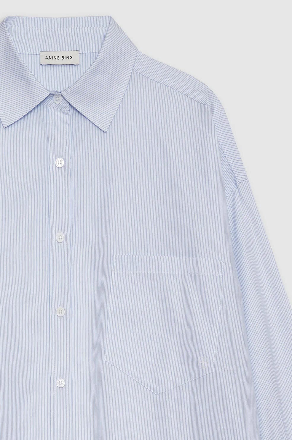 Anine Bing Shirts - Tailored Anine Bing | Chrissy Shirt - Blue & White Stripe