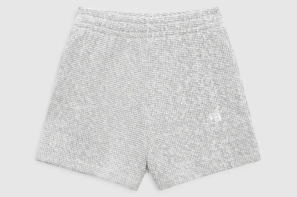 Anine Bing Shorts - Casual Kam Short Framed Monogram - Ivory and Black