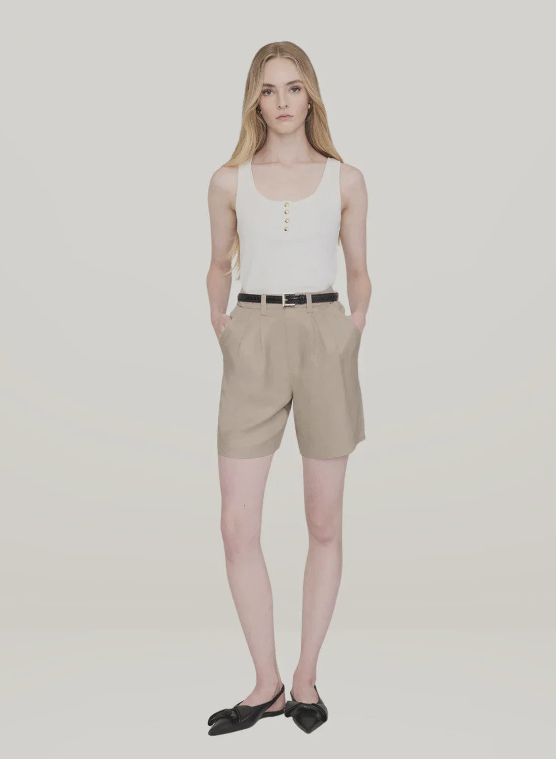 Anine Bing Shorts - Tailored Anine Bing | Carrie Short - Oatmeal