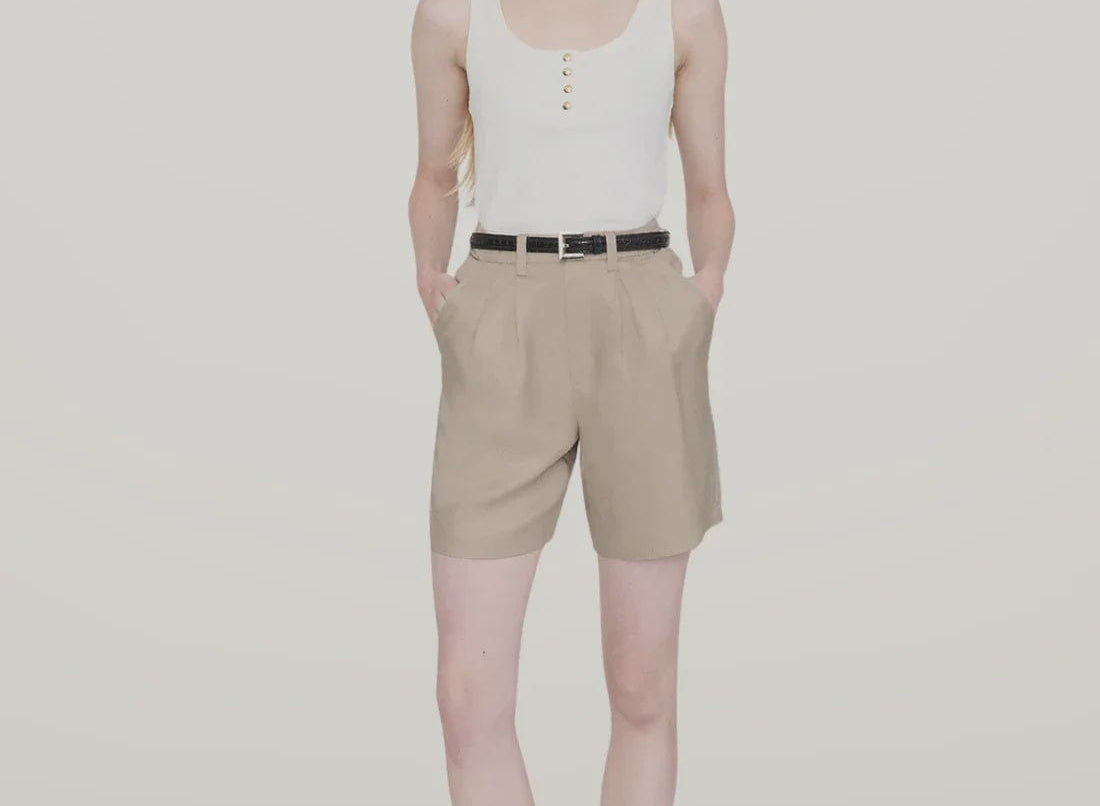 Anine Bing Shorts - Tailored Anine Bing | Carrie Short - Oatmeal