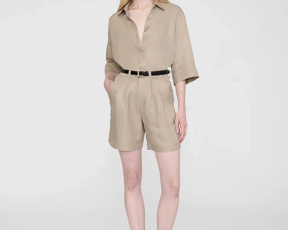 Anine Bing Shorts - Tailored Anine Bing | Carrie Short - Oatmeal