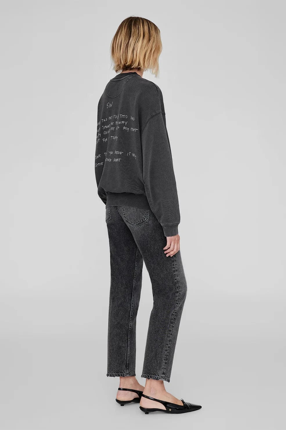 Anine Bing Sweaters Anine Bing | Jaci Sweatshirt Lyrics - Washed Black