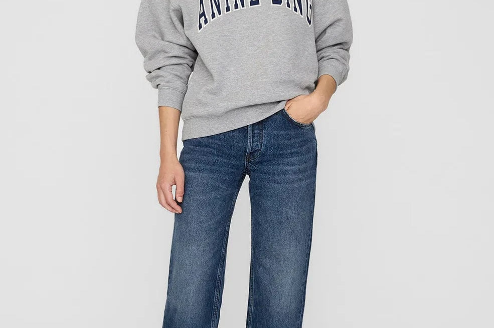 Anine Bing Sweaters Anine Bing | Spencer Sweatshirt - Heather Grey/Navy