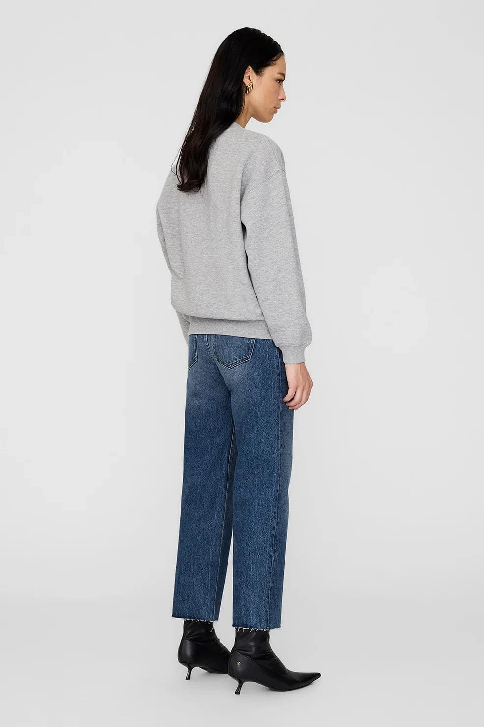 Anine Bing Sweaters Anine Bing | Spencer Sweatshirt - Heather Grey/Navy