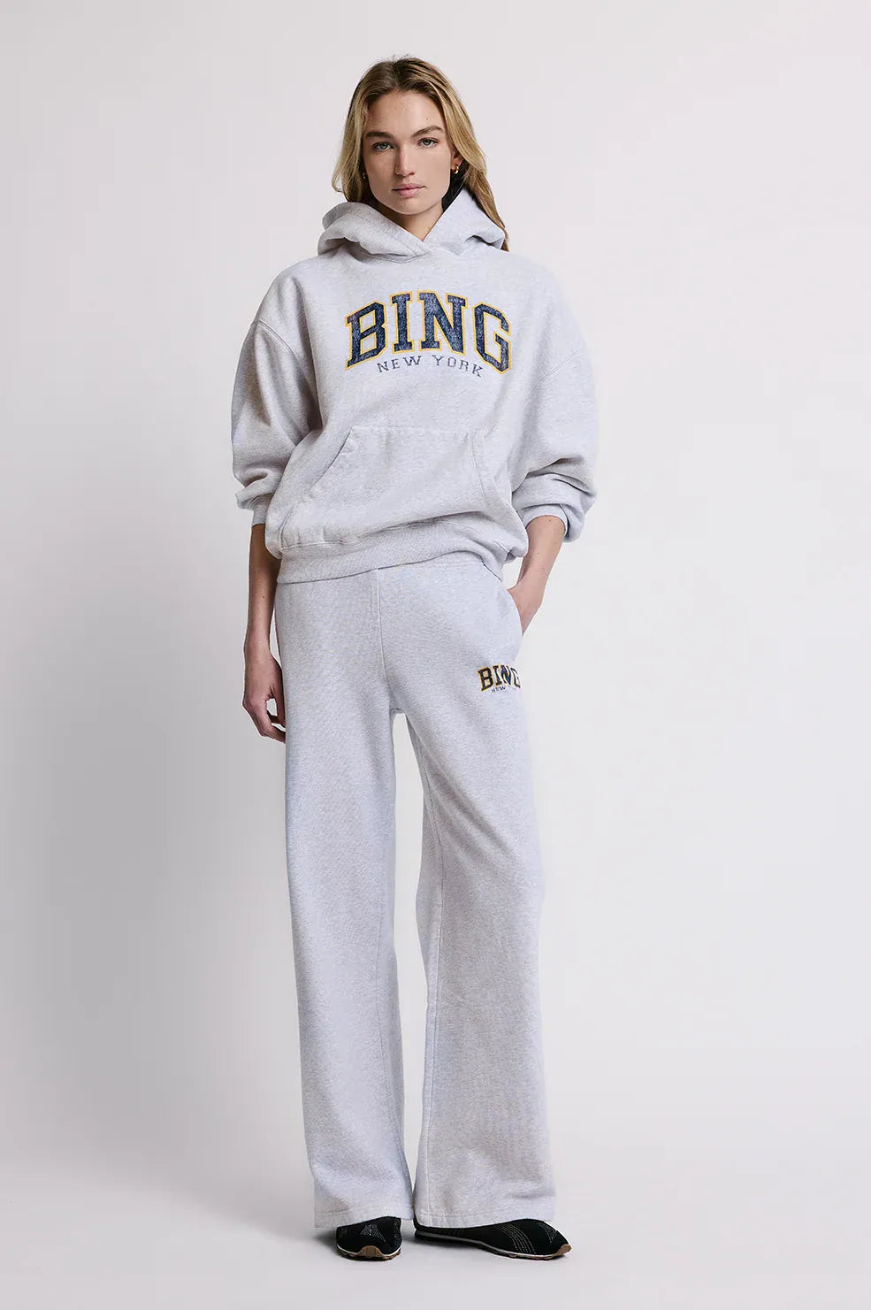 Anine Bing Sweaters Harvey Sweatshirt Bing NY - Light Heather Grey