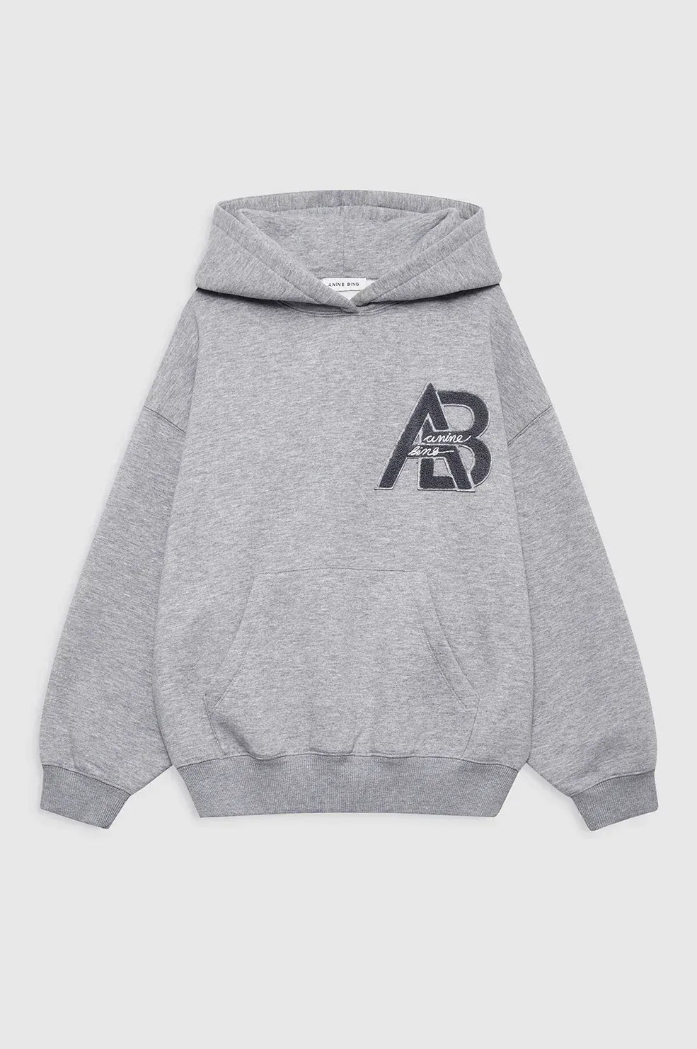 Anine Bing Sweaters Jaci Hoodie Letterman - Medium Heather Grey