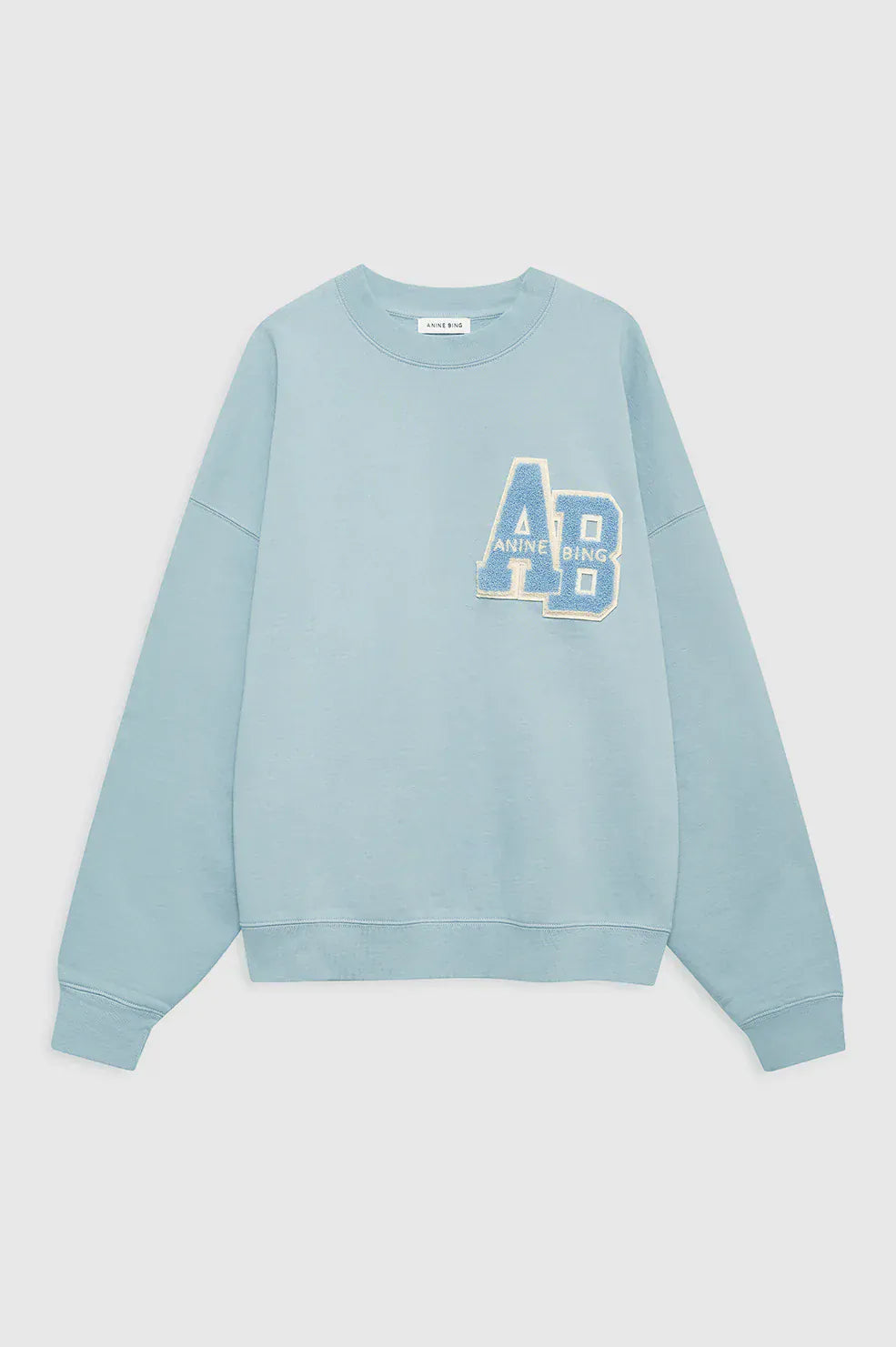 Anine Bing Sweaters Miles Oversized Sweatshirt Letterman - Pastel Blue