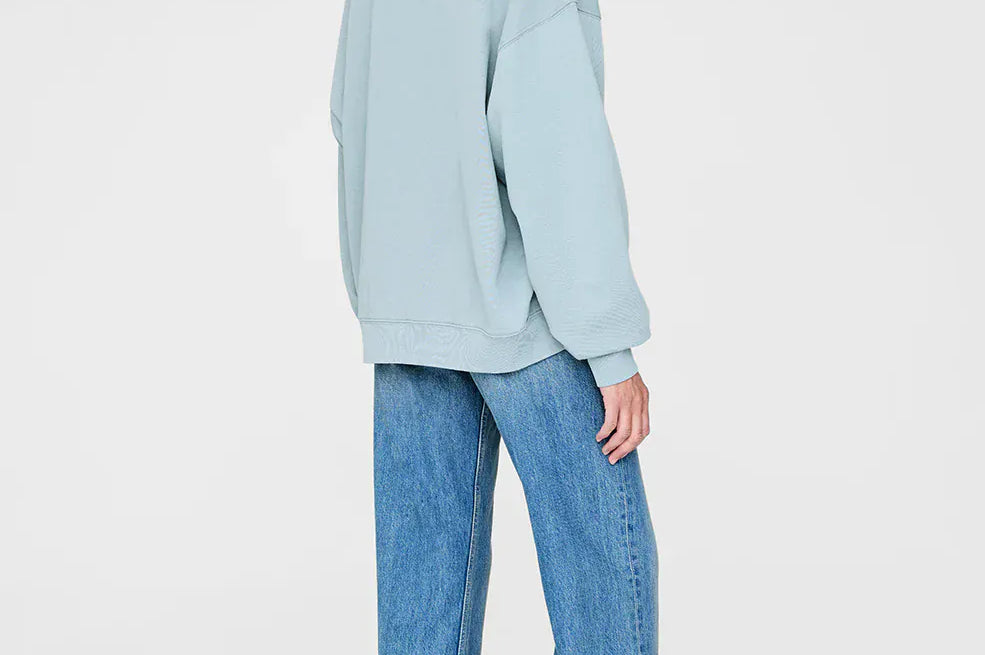 Anine Bing Sweaters Miles Oversized Sweatshirt Letterman - Pastel Blue