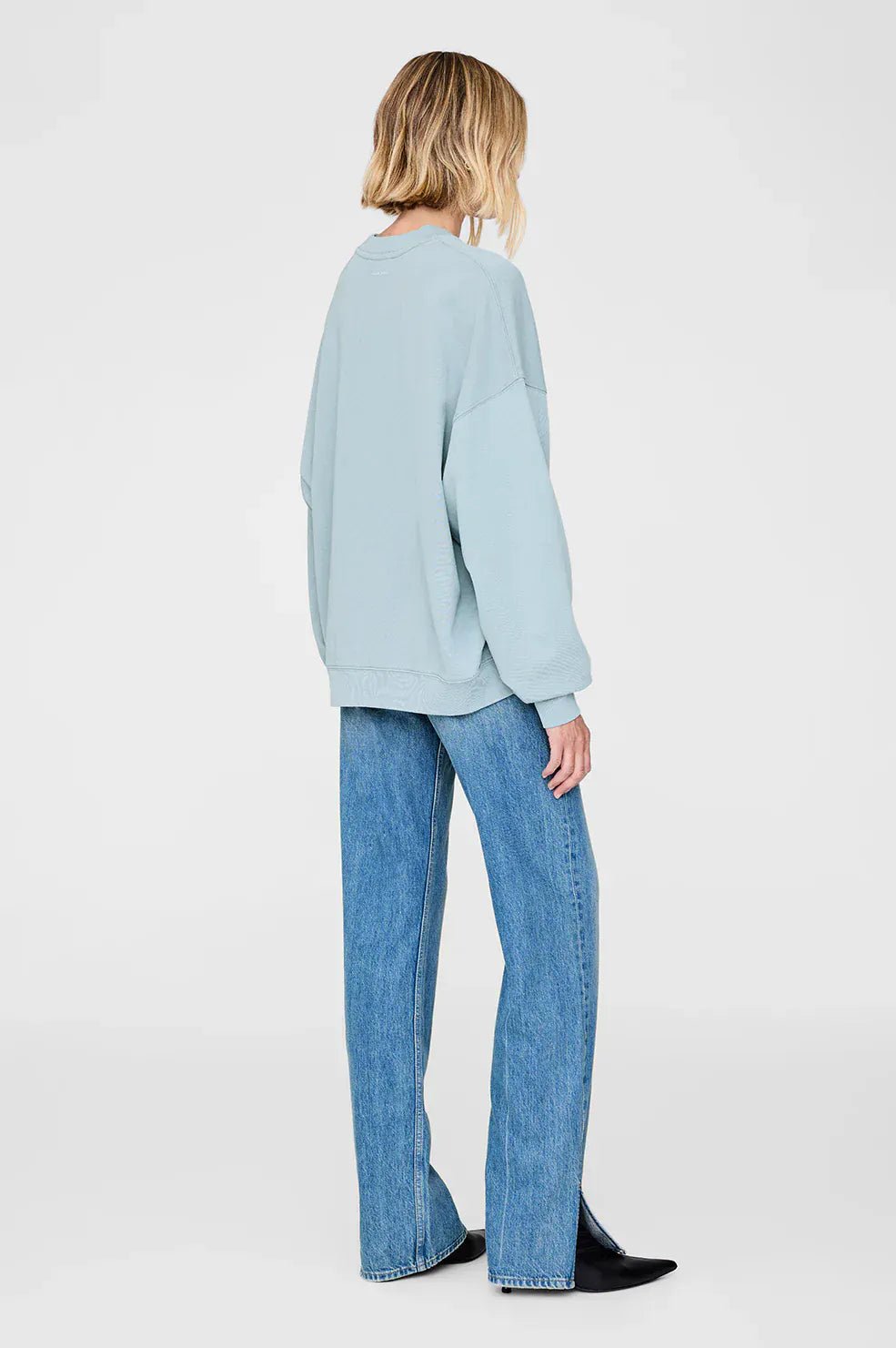 Anine Bing Sweaters Miles Oversized Sweatshirt Letterman - Pastel Blue