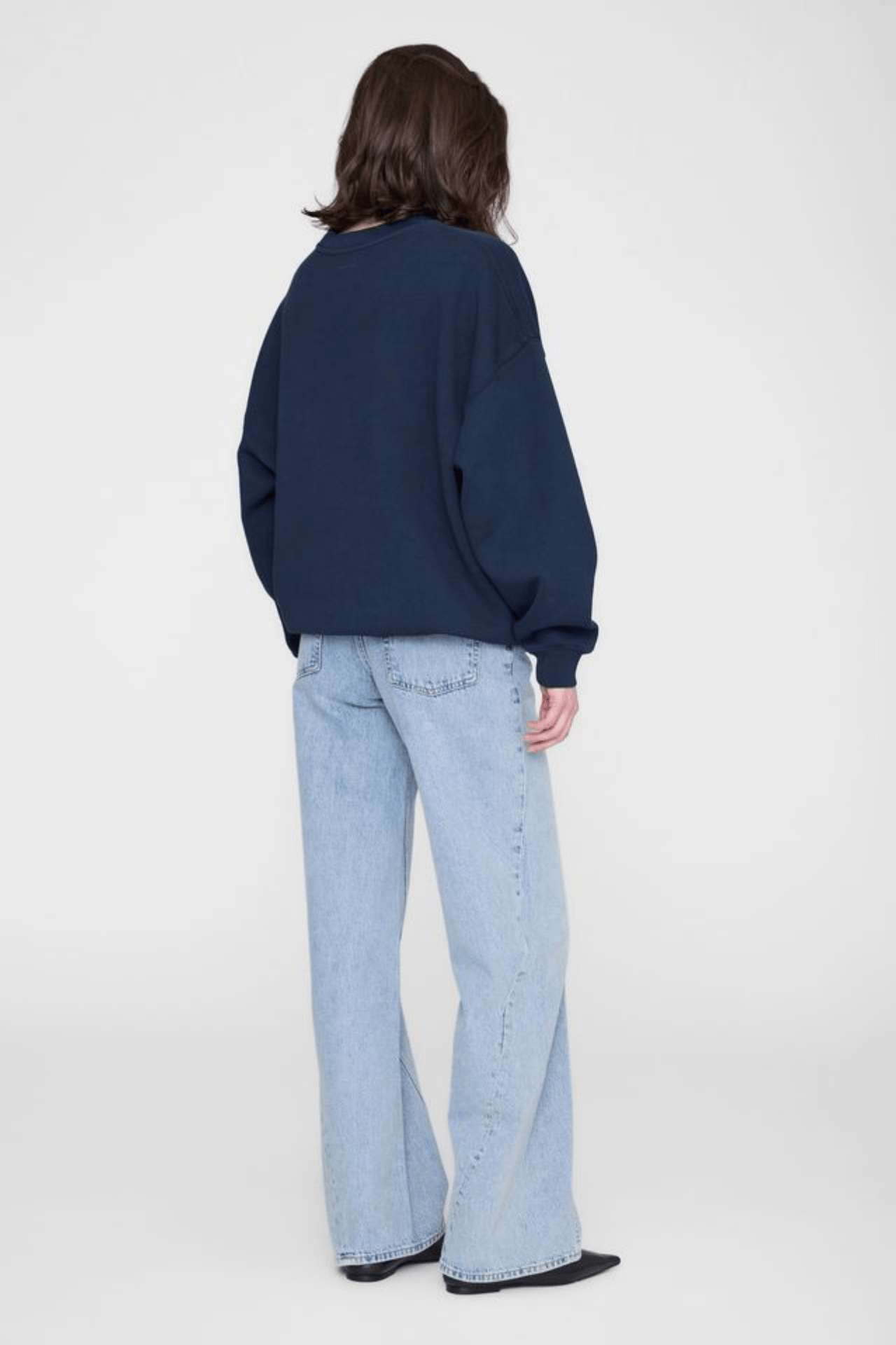 Anine Bing Sweaters Miles Sweatshirt Collegiate - Dark Navy