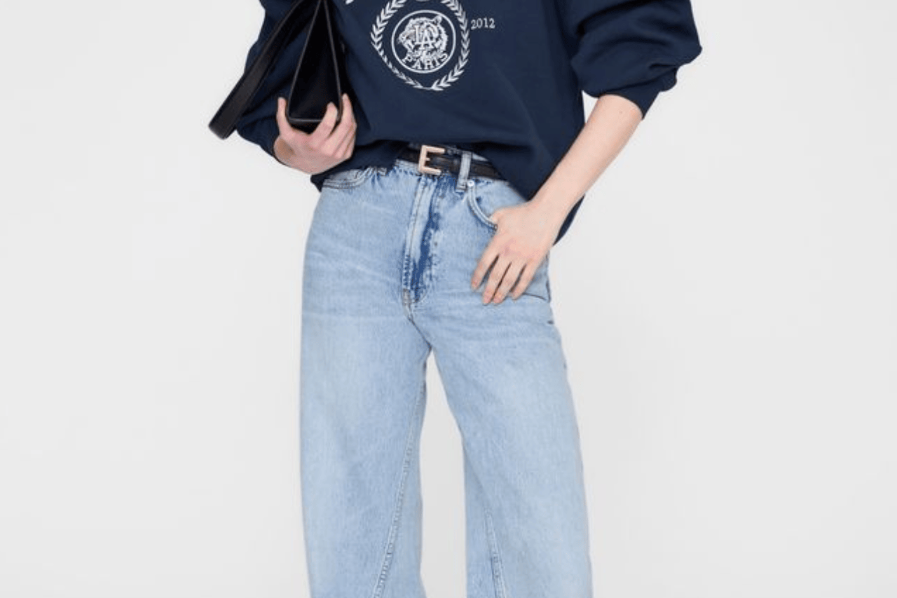 Anine Bing Sweaters Miles Sweatshirt Collegiate - Dark Navy