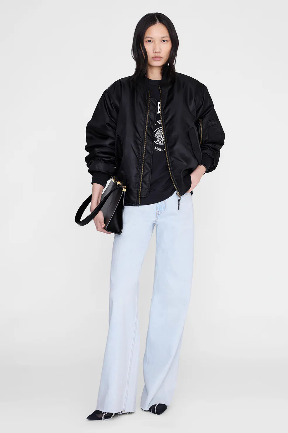Anine Bing Sweaters Miles Sweatshirt Collegiate - Vintage Black