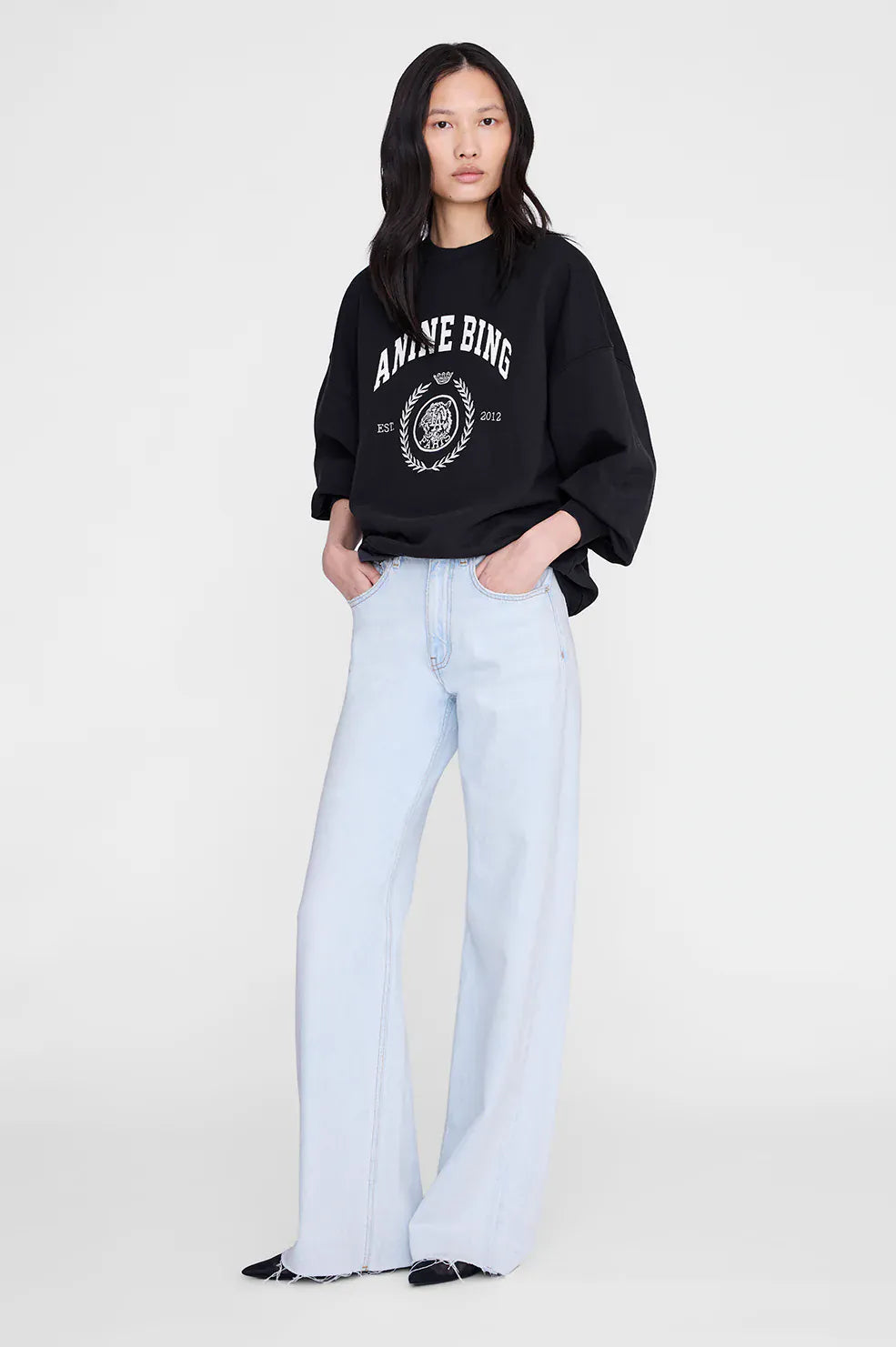 Anine Bing Sweaters Miles Sweatshirt Collegiate - Vintage Black