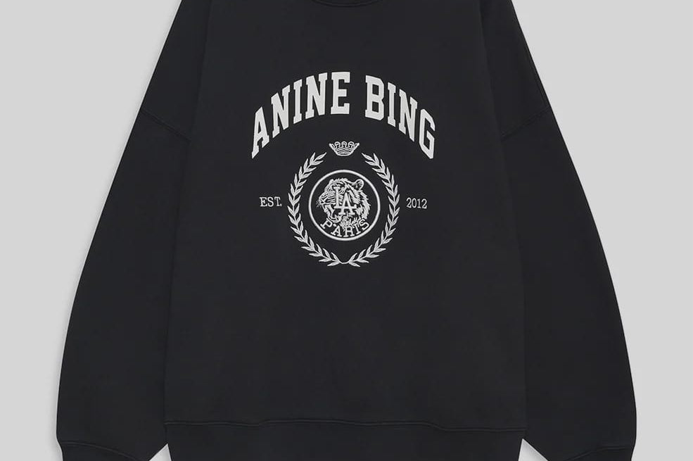 Anine Bing Sweaters Miles Sweatshirt Collegiate - Vintage Black