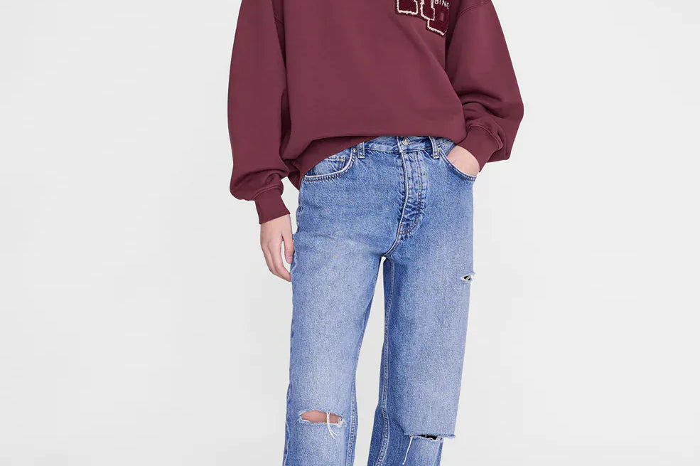 Anine Bing Sweaters Miles Sweatshirt Letterman - Fig