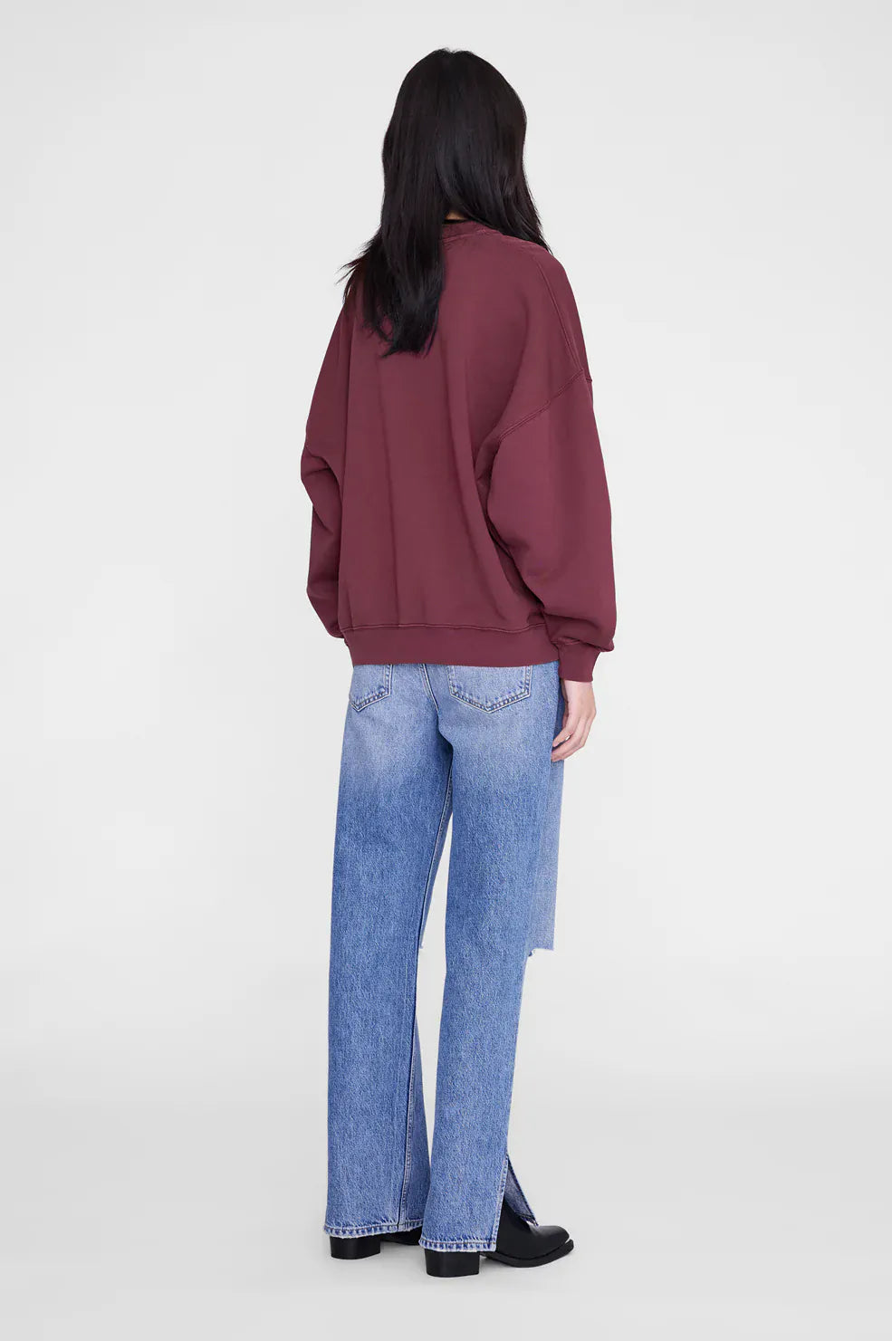 Anine Bing Sweaters Miles Sweatshirt Letterman - Fig