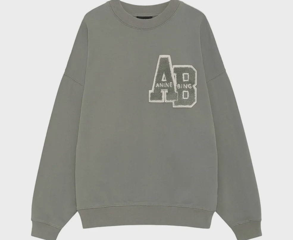 Anine Bing Sweaters Miles Sweatshirt Letterman - Sage