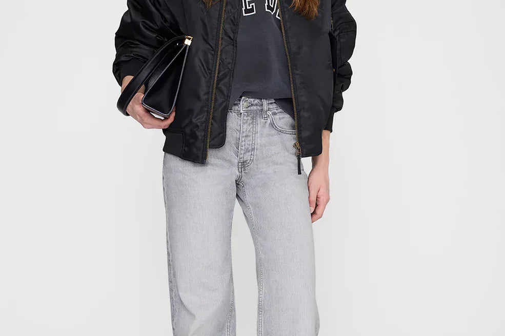 Anine Bing Sweaters Miles Sweatshirt New Classic - Washed Black