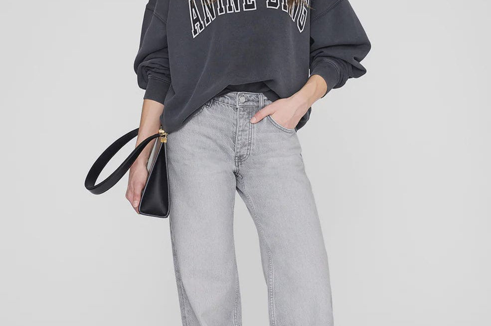 Anine Bing Sweaters Miles Sweatshirt New Classic - Washed Black