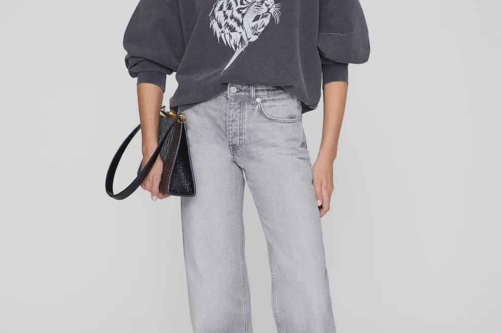 Anine Bing Sweaters Miles Sweatshirt Tiger - Vintage Black