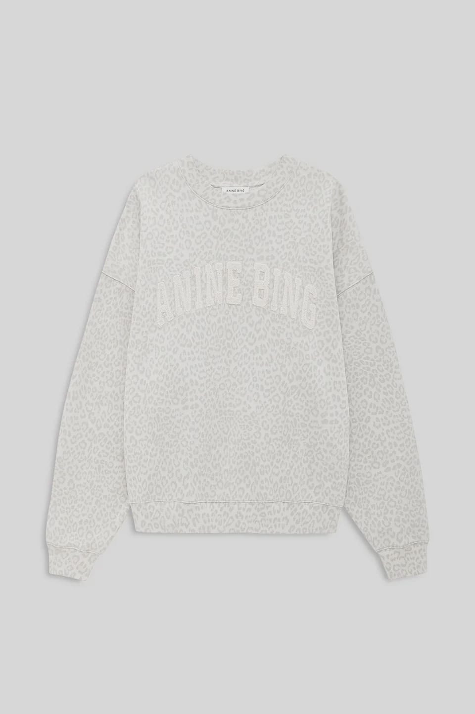 Anine Bing Sweaters Miles Sweatshirt - Washed White Leopard