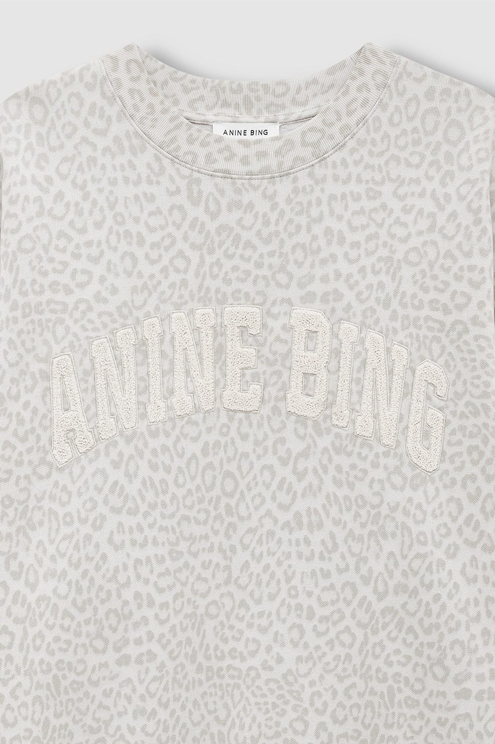Anine Bing Sweaters Miles Sweatshirt - Washed White Leopard
