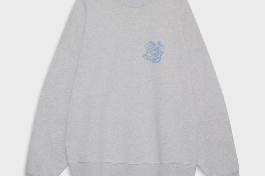Anine Bing Sweaters Miles Sweatshirt Waves - Heather Grey