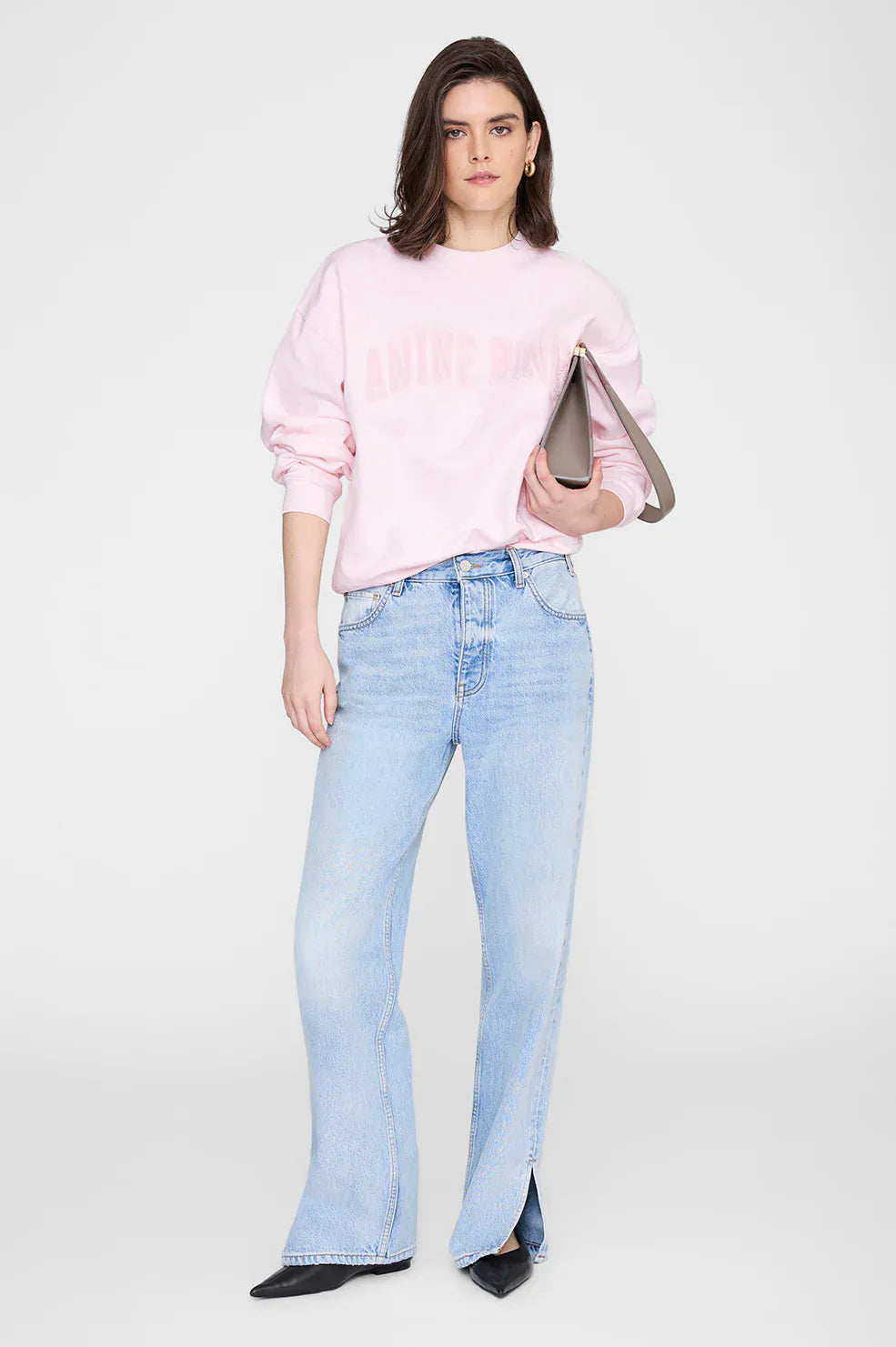 Anine Bing Sweaters Spencer Sweatshirt - Powder Pink