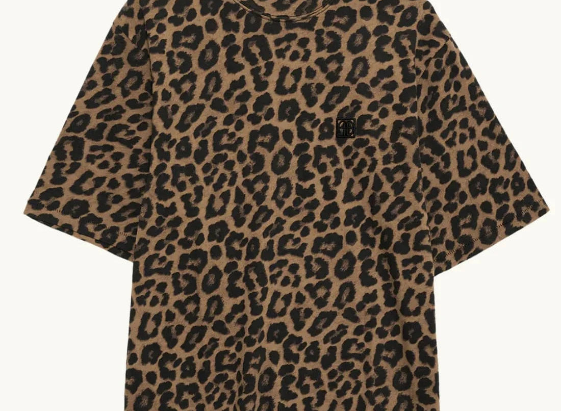 Anine Bing Tees Anine Bing | Avi Tee - Black & Brown Leopard *Pre-order*